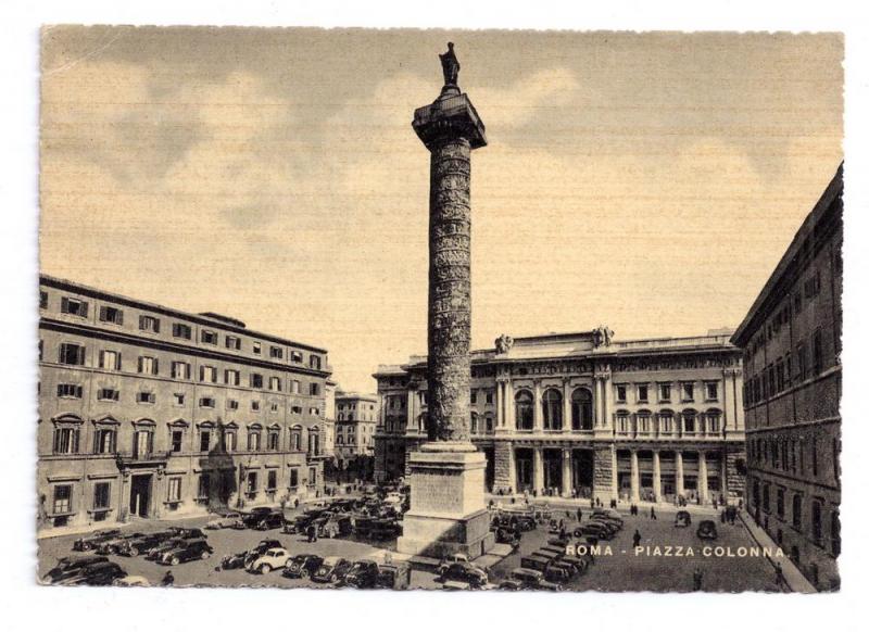 Italy Roma Piazza Colonna Aurelius Column Capello Postcard