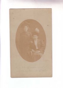 Real Photo, Oval, Two Women, Good Hats,