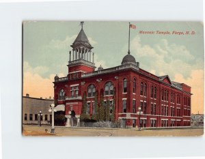 Postcard Masonic Temple Fargo North Dakota USA