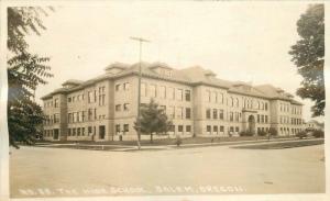 Andrews 1930s High School roadside SALEM OREGON RPPC Real photo postcard 3266
