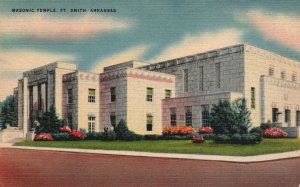 Vintage Postcard Masonic Temple Landmark Fort Smith Arkansas AR S&S News Pub.