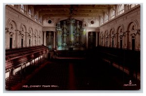 RPPC Town Hall Interior Sydney New South Wales Australia UNP Postcard H21