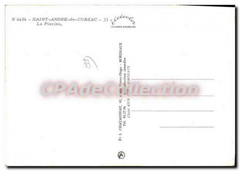 Postcard Moderne Saint Andre de Cubzac Pool