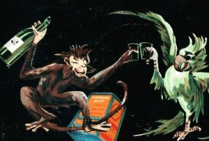 1880's Armour Packing Co. Luncheon Beef Anthropomorphic Monkey & Bird P175 