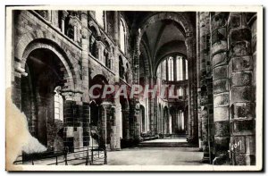 Old Postcard Mont St Michel Abbey Interior De L & # 39Eglise Romane