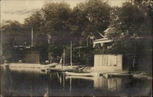 Homes on Lake - Lynn MA Cancel - Sent to Mastyard NH 1912 Real Photo Postcard