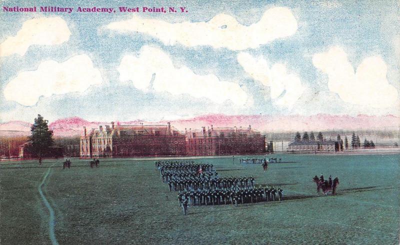 West Point New York c1910 Postcard National Military Academy Cadets on Parade