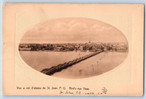 St. Jean PQ Quebec Canada Postcard Bird's Eye View c1920's Unposted Antique