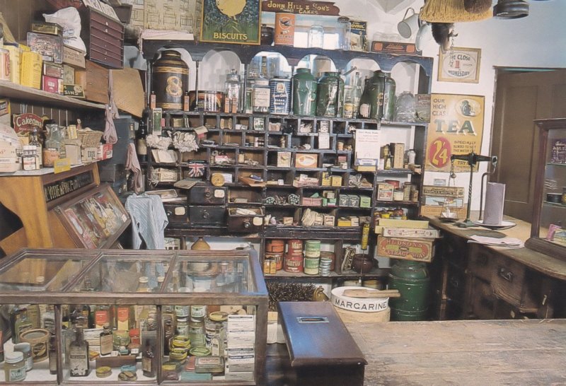 Gressenhall Norfolk Village Shop Sweets Confectionary Postcard