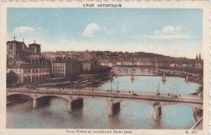 France Lyon Pont Tilsitt et Cathedrale Sant Jean