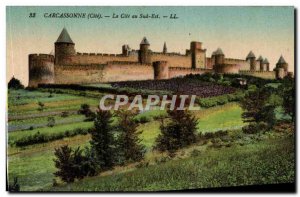 Old Postcard Carcassonne city in the South East
