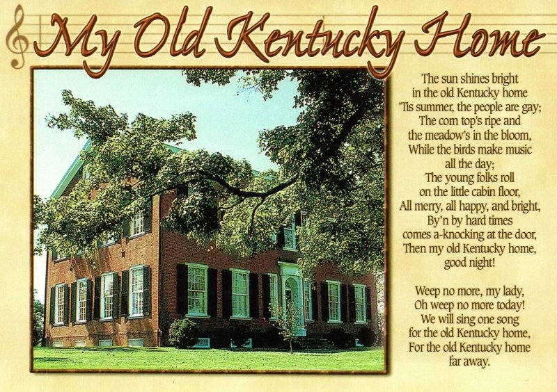 VINTAGE CONTINENTAL SIZE POSTCARD MY OLD KENTUCKY HOME