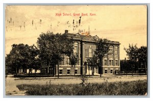 1910 High School Great Bend Kans. Kansas Vintage Standard View Postcard