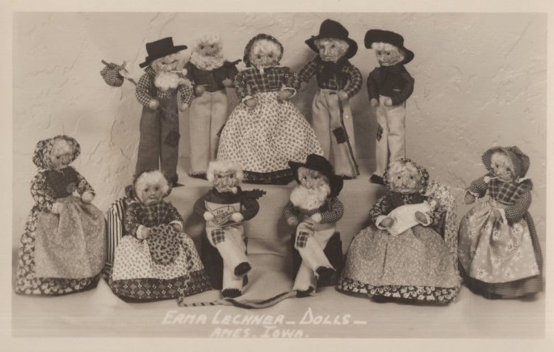 Erma Lechner Toy Doll Collection Pipe Smoking Iowa Old RPC Postcard