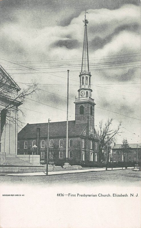 First Presbyterian Church, Elizabeth, New Jersey, early postcard, unused