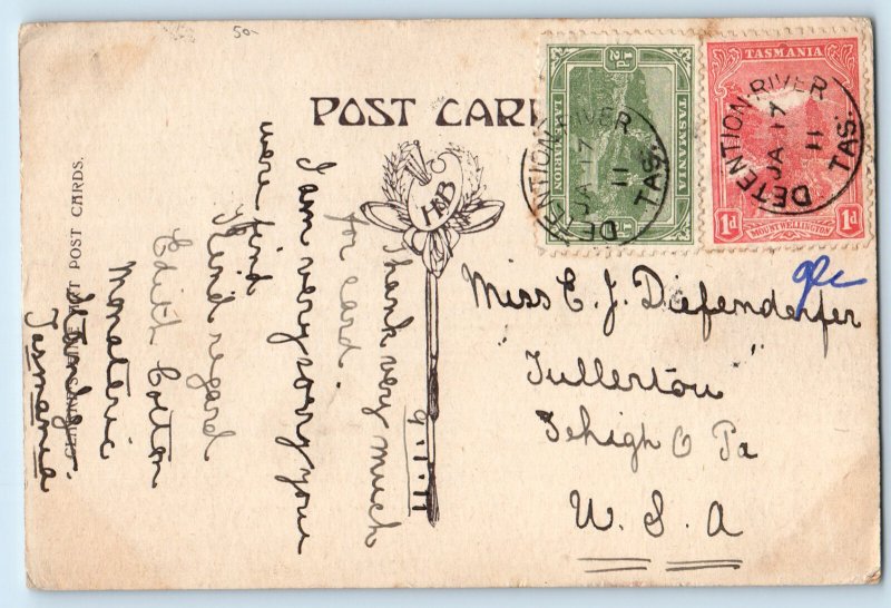 Tasmania Australia Postcard The Old Barracks Highfield Stanley 1911 Antique