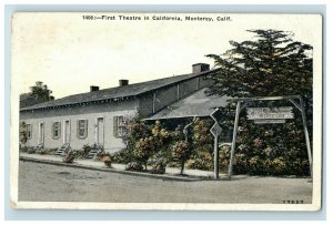 1910 Monterey, CA Movie Theatre Vintage Postcard P181