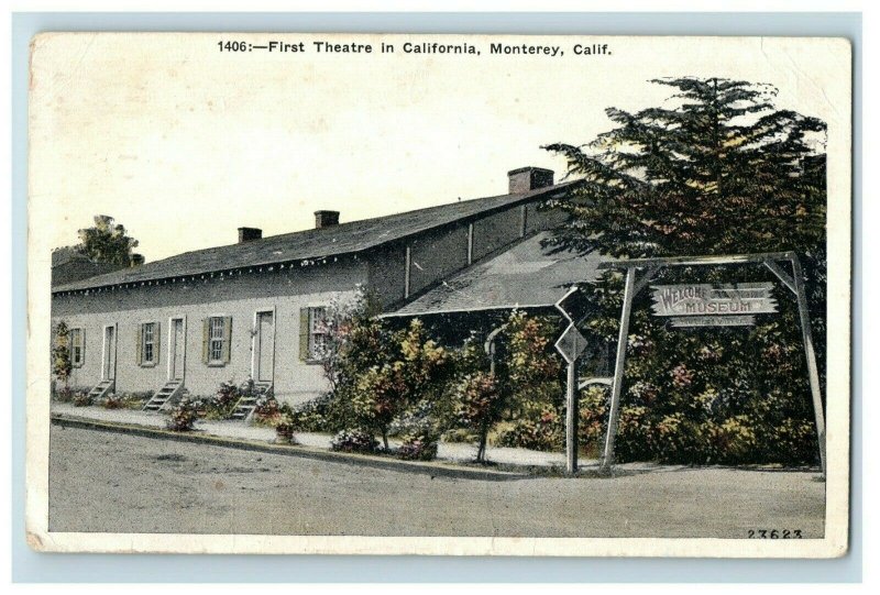 1910 Monterey, CA Movie Theatre Vintage Postcard P181 