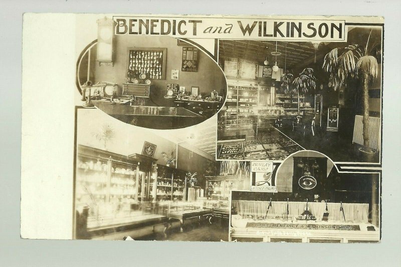 Sioux Falls SOUTH DAKOTA RPPC c1910 ADVERTISING Jeweler Watches INTERIOR STORE