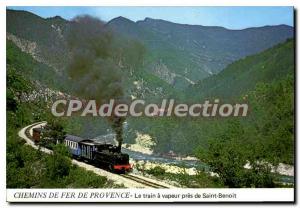 Postcard Old Paths Provence Steam Train near Saint Benoit