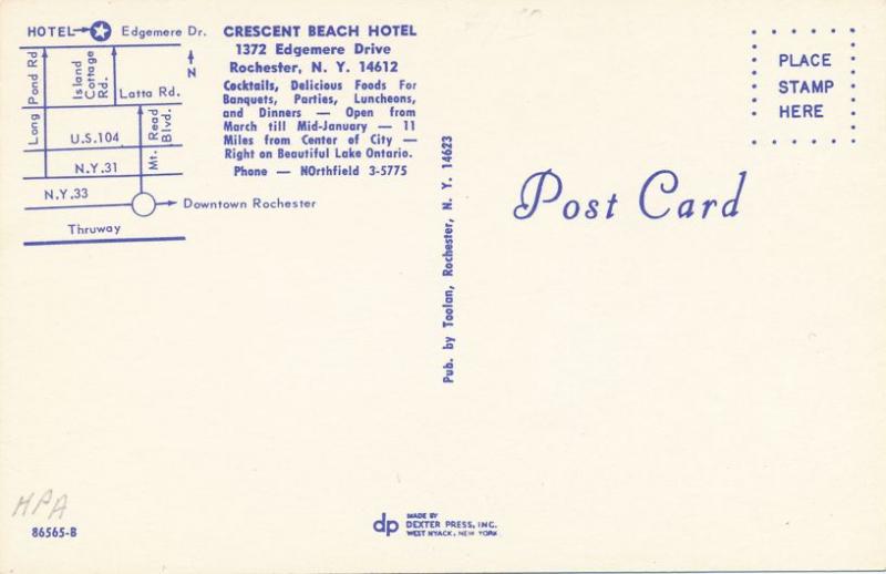 Crescent Beach Hotel Restaurant, Rochester, New York