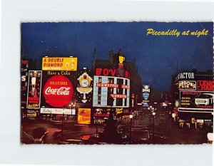 Postcard Piccadilly at night, London, England