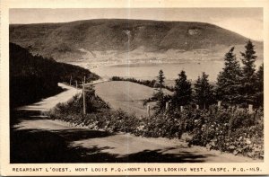 VINTAGE POSTCARD MOUNT LOUIS LOOKING WEST GASPE QUEBEC c. 1930