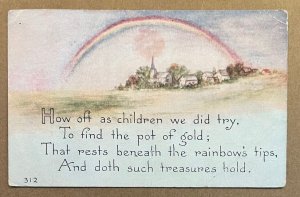 VINTAGE 1920 USED .01 POSTCARD - HOW OFT AS CHILDREN WE DID TRY .........