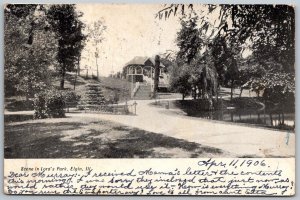 Elgin Illinois 1906 Postcard Scene In Lord's Park