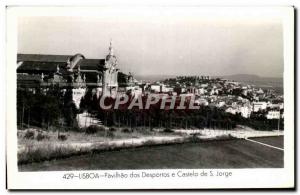 Postcard Old Lisboa Pavilhao Dos Desportos e Castelo De Portugal S Lorge