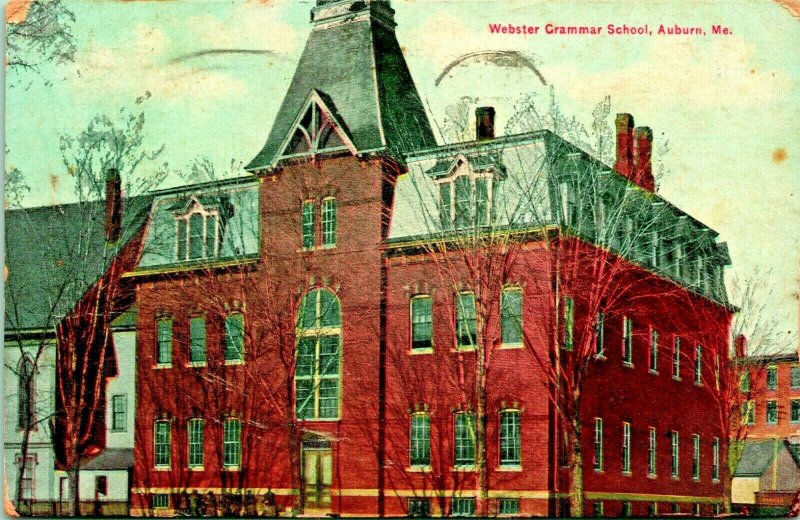 Webster Grammar School Auburn Maine ME 1917 DB  Postcard  