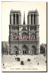 Old Postcard Paris Notre Dame Church