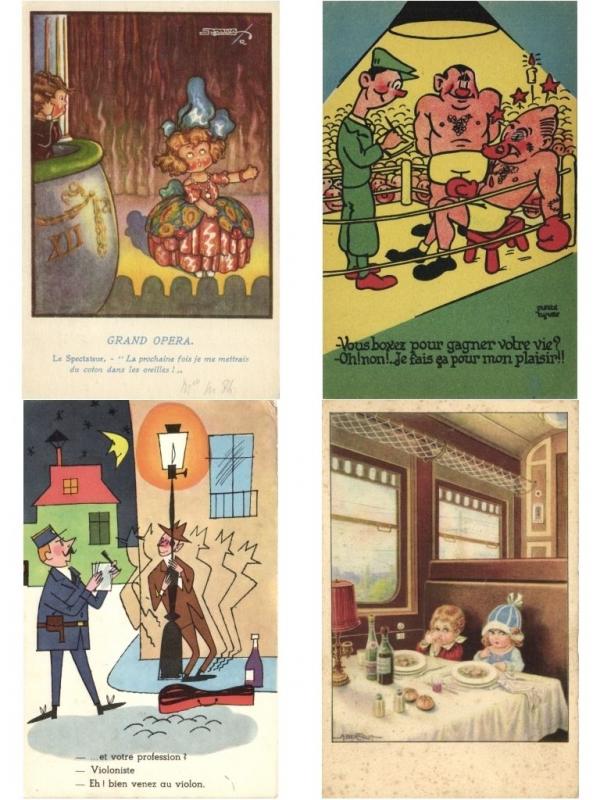 HUMOUR COMIC 105 CPA pre- 1950