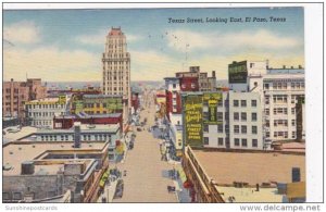 Texas El Paso Texas Street Looking East 1941 Curteich