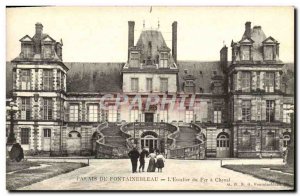 Old Postcard Palais De Fontainebleau L & # 39Escalier Du Fer A Cheval