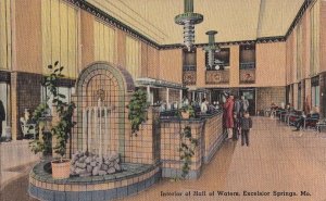 Postcard Interior of Hall of Waters Excelsior Springs MO