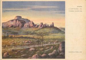 Ethiopia Etiopia Passo Uarieu artist postcard  Dandolo Bellini