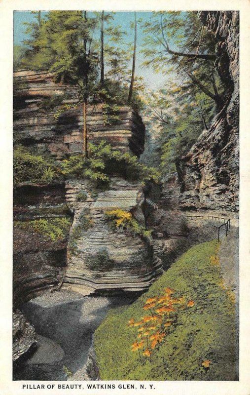 WATKINS GLEN, New York NY  MINNEHAHA & TWIN FALLS~PILLAR OF BEAUTY *3* Postcards