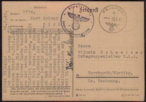 3rd Reich Germany 1942 Mapping Det 620 Weihnacht Christmas Card FELDPOST  100553