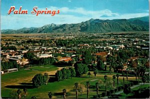 View Over Palm Springs CA Showing O'Donnell Golf Course Vintage Postcard U78