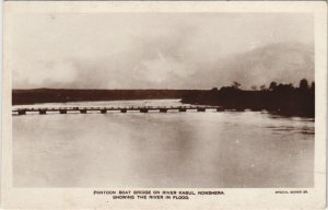 PC PAKISTAN, PONTON ON RIVER KABUL, Vintage REAL PHOTO Postcard (b43410)