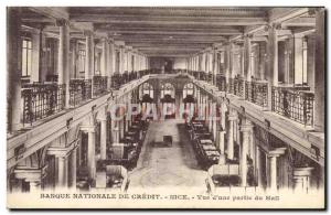 Postcard Old National Bank Credit Nice View of & # 39A of the Hall