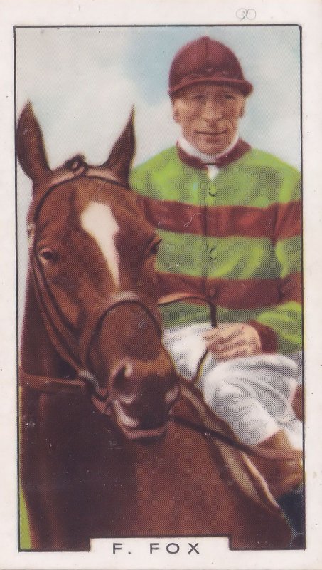 Freddie Fox Derby Horse Race Champion Jockey 1930s Cigarette Card