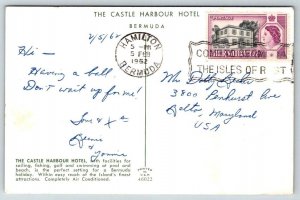 The Castle Harbour Hotel  Bermuda    Postcard  1962