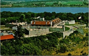 Vtg Fort Ticonderoga New York NY Lake Champlain Birdseye View Postcard