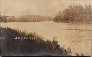 Real Photo Postcard Saint St. Joe River in South Bend, Indiana~132683