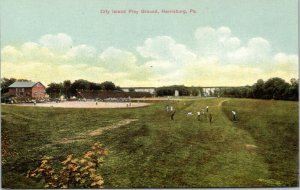 postcard Harrisburg, PA - City Island Play Ground