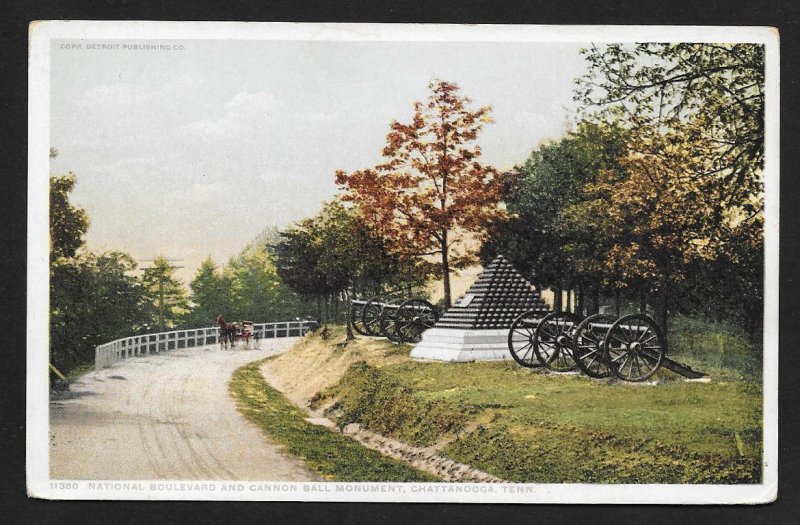 Cannon Ball Civil War Mnmt Cannons National Blvd Chattanooga TN Unused c1910s