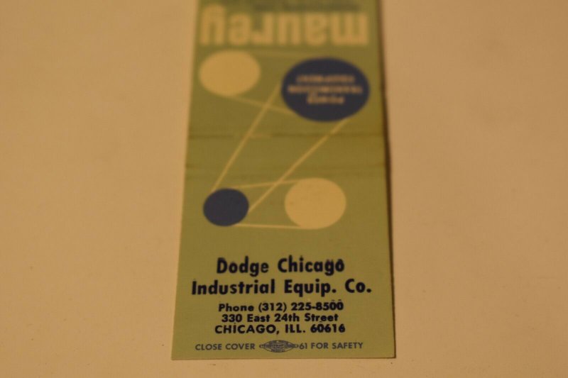 Maurey Manufacturing Corp. Chicago Illinois 20 Strike Matchbook Cover