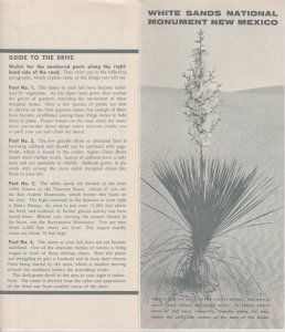 White Sands National Monument, NM  Vintage 1964 Brochure, Geologica Information
